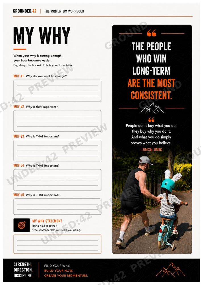 My why — page from the Grounded:42 workbook